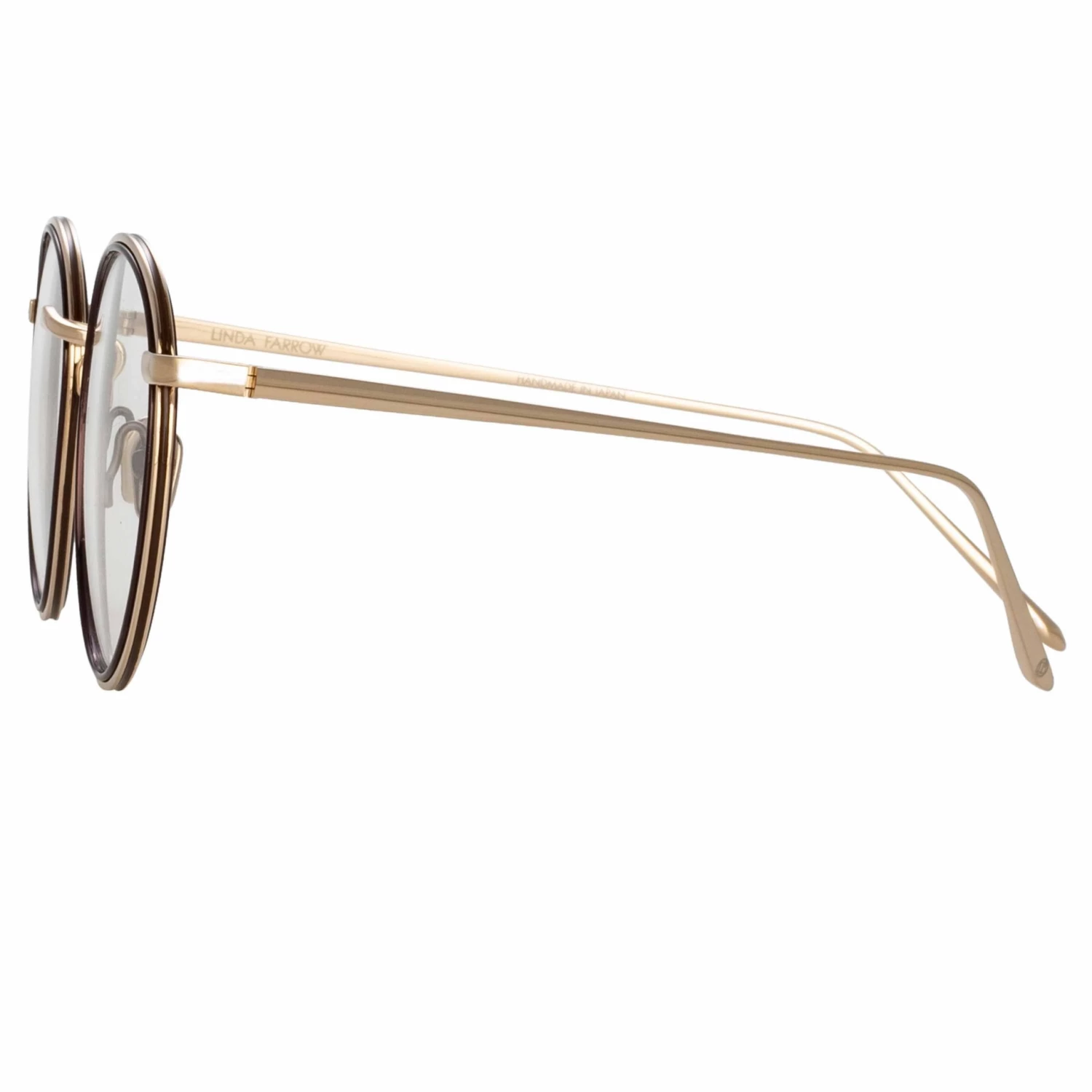 LINDA FARROW (U.K.) Comer Optical Oval Frame In Light Gold 4 LINDA FARROW (U.K.) Comer Optical Oval Frame In Light Gold