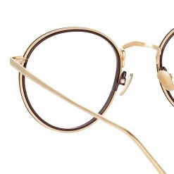 LINDA FARROW (U.K.) Comer Optical Oval Frame In Light Gold 9 LINDA FARROW (U.K.) Comer Optical Oval Frame In Light Gold