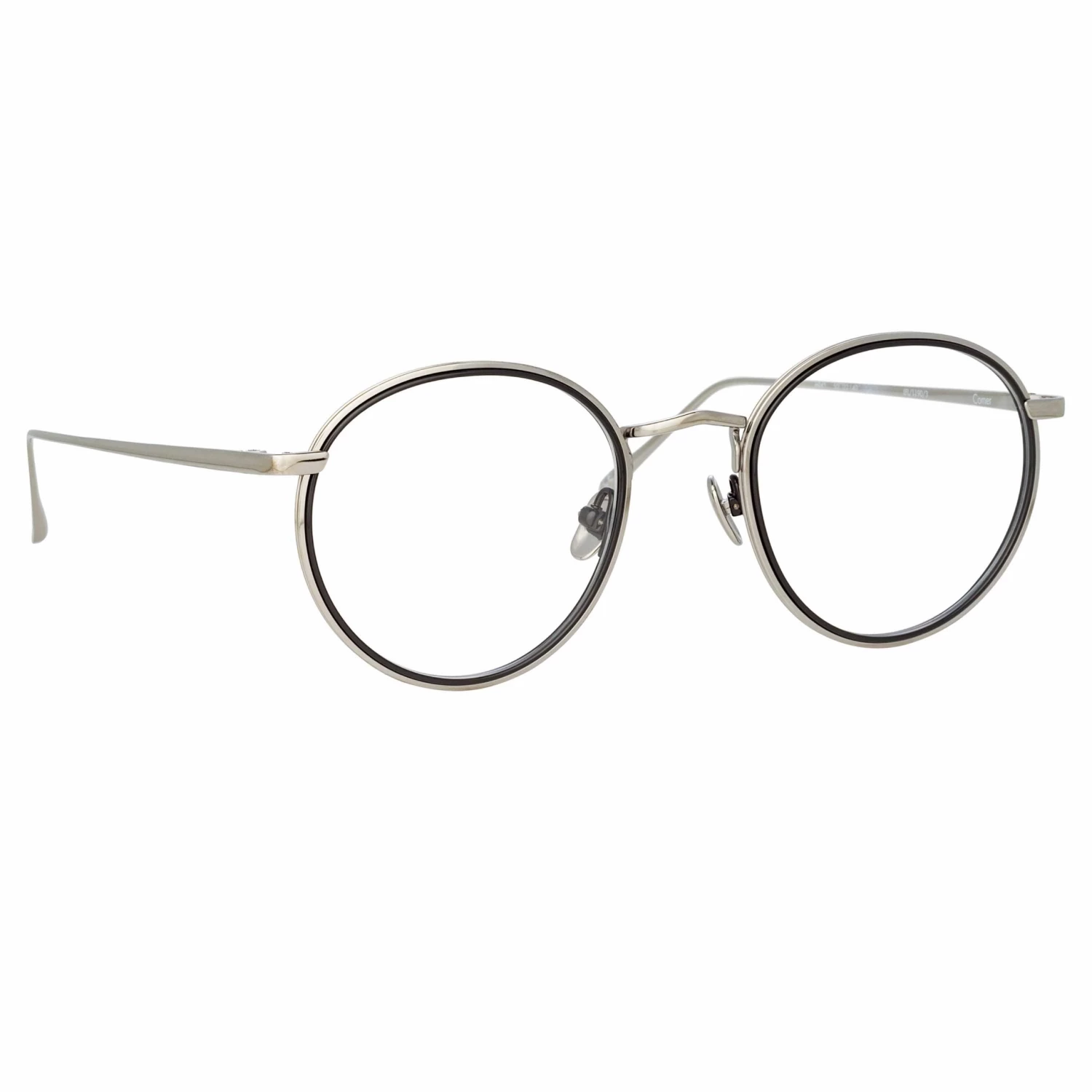 LINDA FARROW (U.K.) Comer Optical Oval Frame In White Gold Women's 3 LINDA FARROW (U.K.) Comer Optical Oval Frame In White Gold Women's