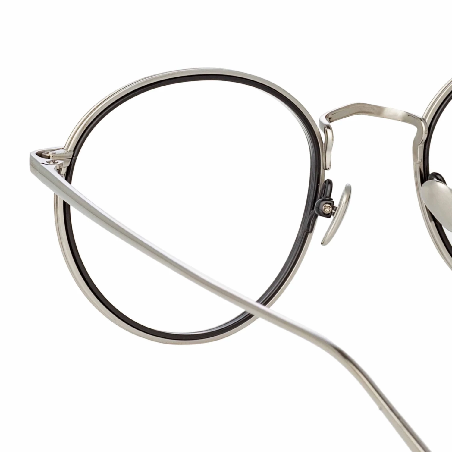 LINDA FARROW (U.K.) Comer Optical Oval Frame In White Gold Women's 5 LINDA FARROW (U.K.) Comer Optical Oval Frame In White Gold Women's