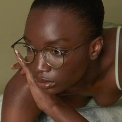 LINDA FARROW (U.K.) Comer Optical Oval Frame In Nickel Women's