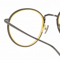 LINDA FARROW (U.K.) Comer Optical Oval Frame In Nickel Women's 7 LINDA FARROW (U.K.) Comer Optical Oval Frame In Nickel Women's
