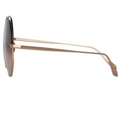 LINDA FARROW (U.K.) Lorena Oversized Sunglasses In Rose Gold Women's