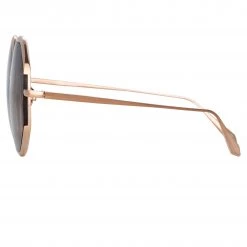 LINDA FARROW (U.K.) Women's Camila Oversized Sunglasses In Rose Gold