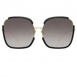 LINDA FARROW (U.K.) Women's Natalia Oversized Sunglasses In Black