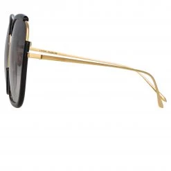 LINDA FARROW (U.K.) Women's Natalia Oversized Sunglasses In Black