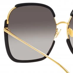 LINDA FARROW (U.K.) Women's Natalia Oversized Sunglasses In Black