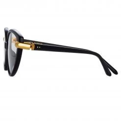 LINDA FARROW (U.K.) Palm Cat Eye Optical Frame In Black The LINDA FARROW Spring/Summer '22 Collection