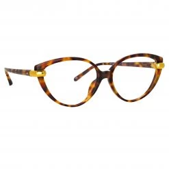 LINDA FARROW (U.K.) Palm Cat Eye Optical Frame In Tortoiseshell The LINDA FARROW Spring/Summer '22 Collection