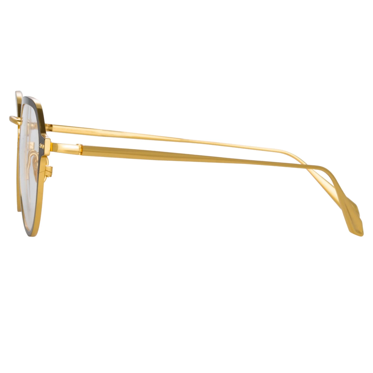 LINDA FARROW (U.K.) Women's Axel Angular Optical Frame In Yellow Gold And Black 4 LINDA FARROW (U.K.) Women's Axel Angular Optical Frame In Yellow Gold And Black