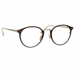 LINDA FARROW (U.K.) Women's Johan Oval Optical Frame In Light Gold And Brown 7 LINDA FARROW (U.K.) Women's Johan Oval Optical Frame In Light Gold And Brown