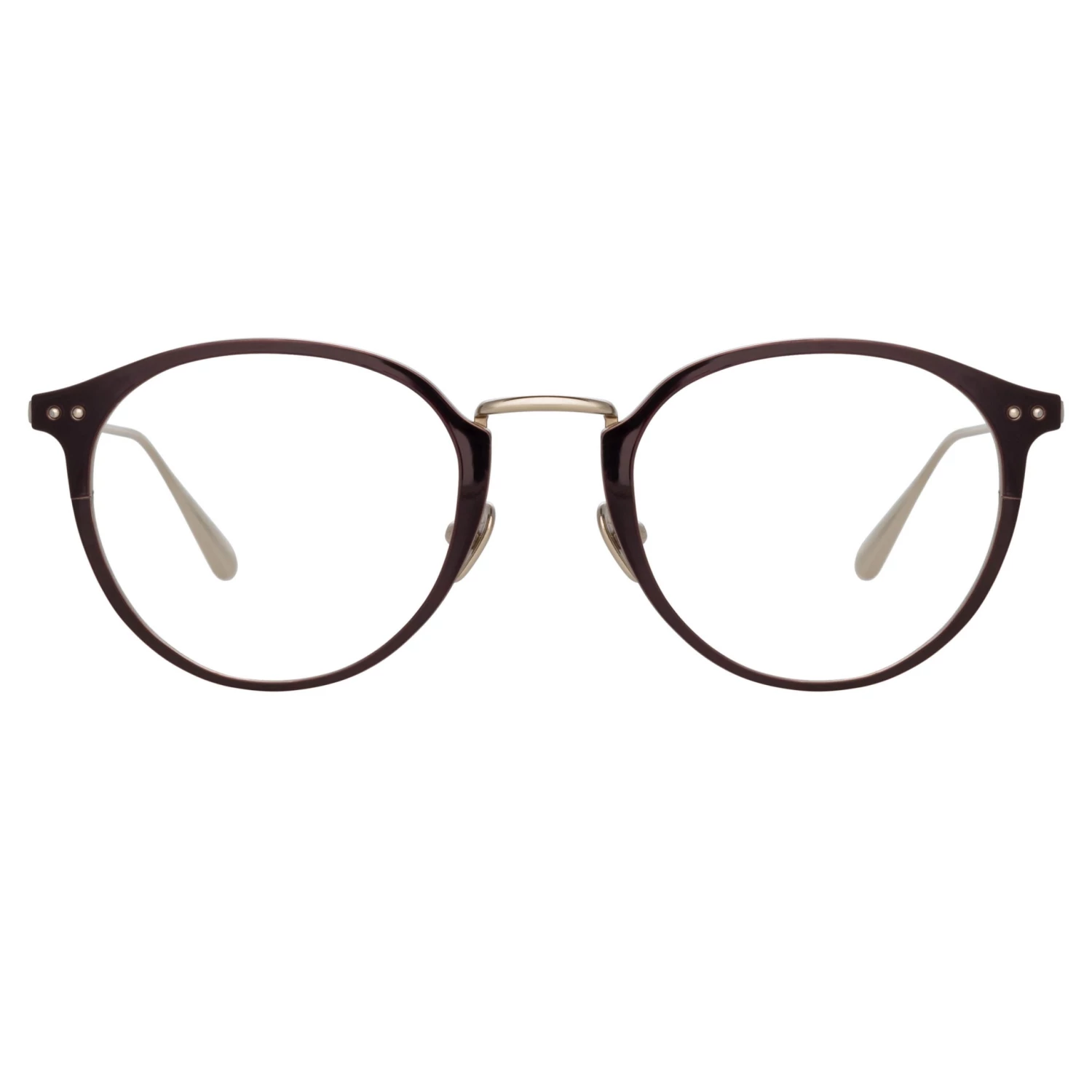 LINDA FARROW (U.K.) Women's Johan Oval Optical Frame In Light Gold And Brown 1 LINDA FARROW (U.K.) Women's Johan Oval Optical Frame In Light Gold And Brown