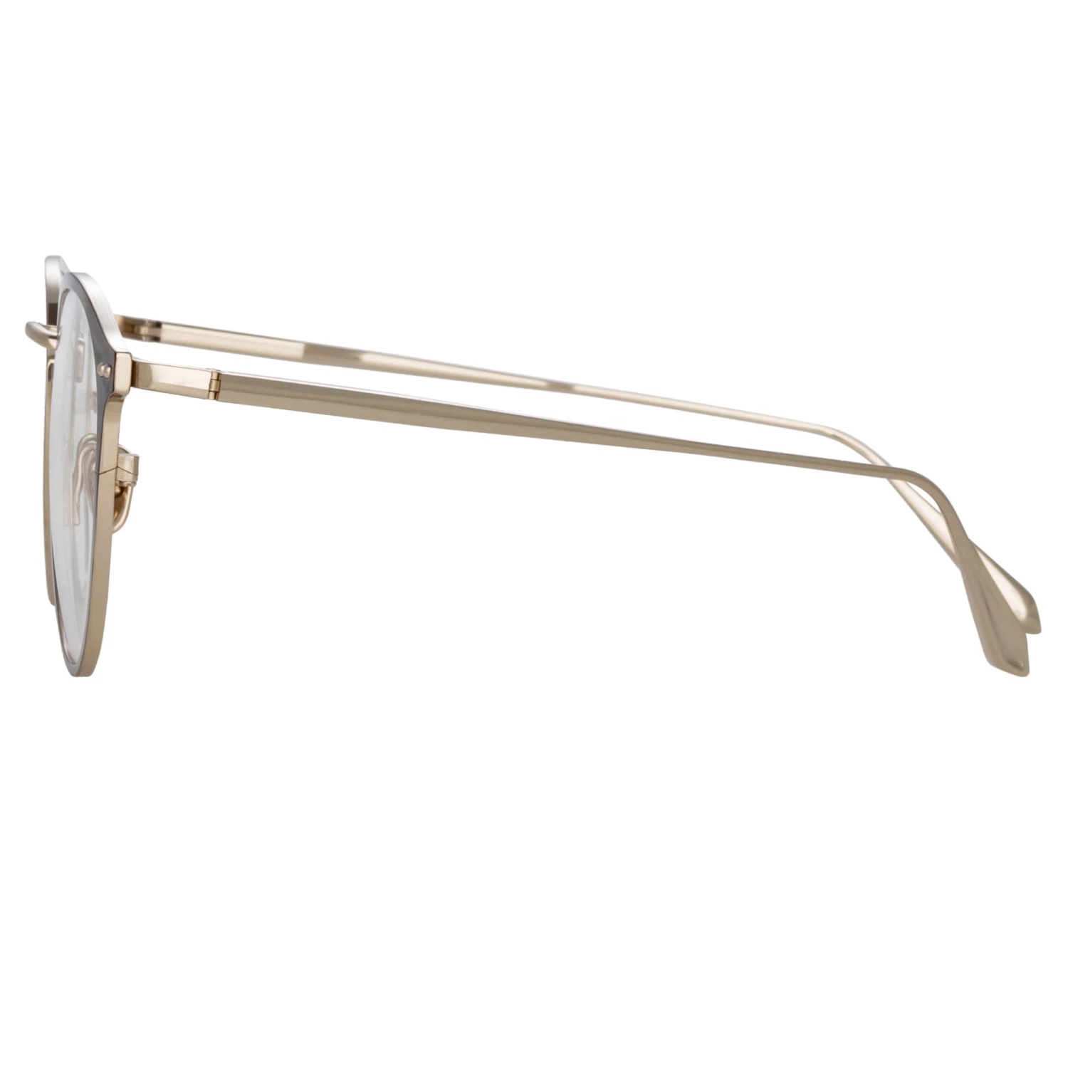 LINDA FARROW (U.K.) Women's Johan Oval Optical Frame In Light Gold And Brown 4 LINDA FARROW (U.K.) Women's Johan Oval Optical Frame In Light Gold And Brown
