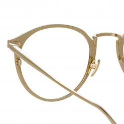 LINDA FARROW (U.K.) Women's Johan Oval Optical Frame In Light Gold And Brown 9 LINDA FARROW (U.K.) Women's Johan Oval Optical Frame In Light Gold And Brown