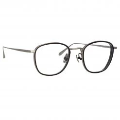 LINDA FARROW (U.K.) The LINDA FARROW Spring/Summer '22 Collection Maco Squared Optical Frame In White Gold