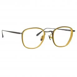LINDA FARROW (U.K.) The LINDA FARROW Spring/Summer '22 Collection Maco Squared Optical Frame In Nickel