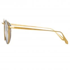 LINDA FARROW (U.K.) Women's Luis Oval Optical Frame In Yellow Gold And White Gold