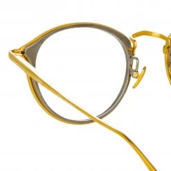 LINDA FARROW (U.K.) Women's Luis Oval Optical Frame In Yellow Gold And White Gold