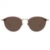 LINDA FARROW (U.K.) Luis Oval Sunglasses In Light Gold And Brown