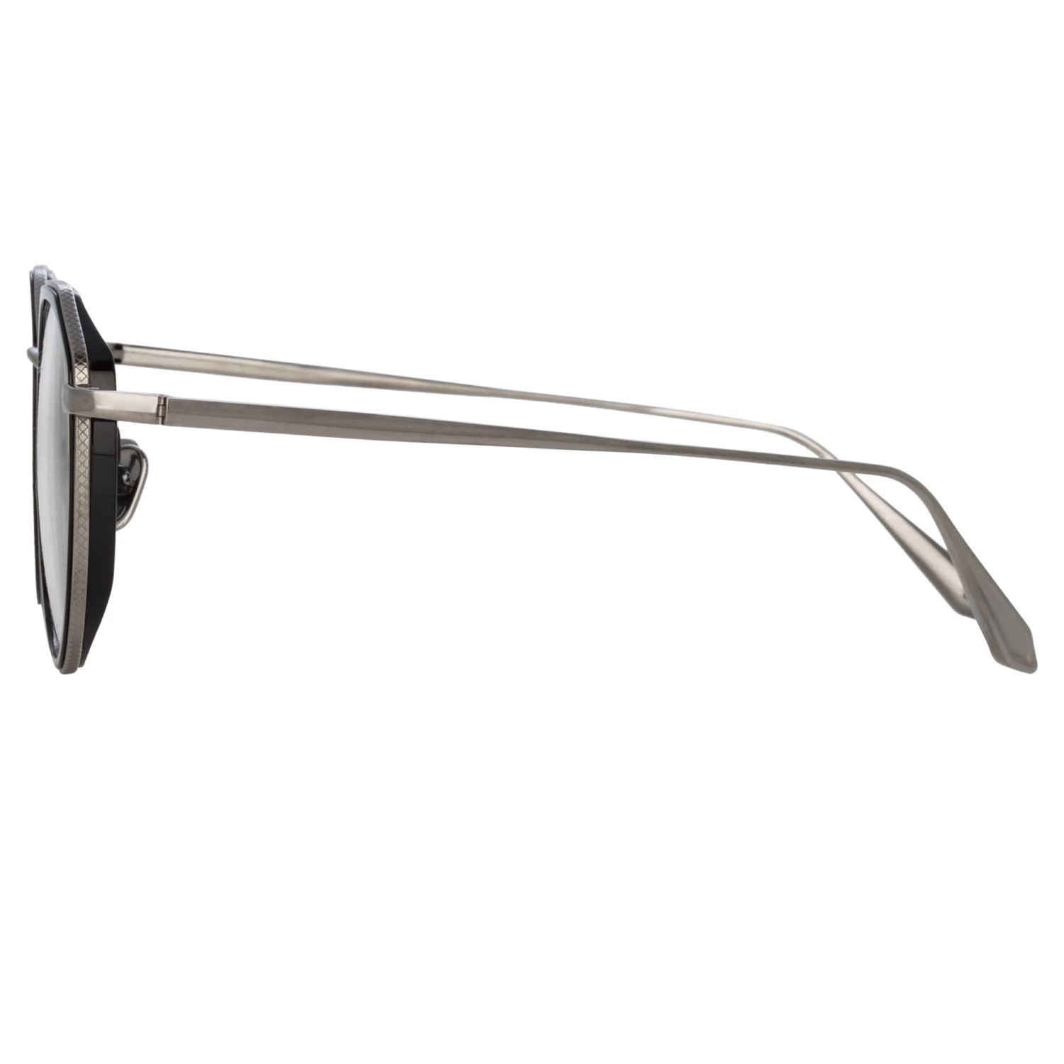 LINDA FARROW (U.K.) Women's Cesar Angular Optical Frame In White Gold And Black 4 LINDA FARROW (U.K.) Women's Cesar Angular Optical Frame In White Gold And Black