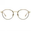 LINDA FARROW (U.K.) Cesar Angular Optical Frame In Yellow Gold And White Gold Women's
