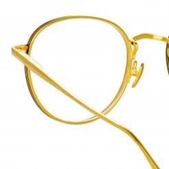LINDA FARROW (U.K.) Luna Oval Optical Frame In Yellow Gold Women's