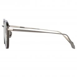 LINDA FARROW (U.K.) Luna Oval Optical Frame In White Gold