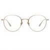 LINDA FARROW (U.K.) Luna Oval Optical Frame In Light Gold