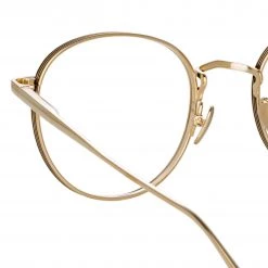 LINDA FARROW (U.K.) Luna Oval Optical Frame In Light Gold