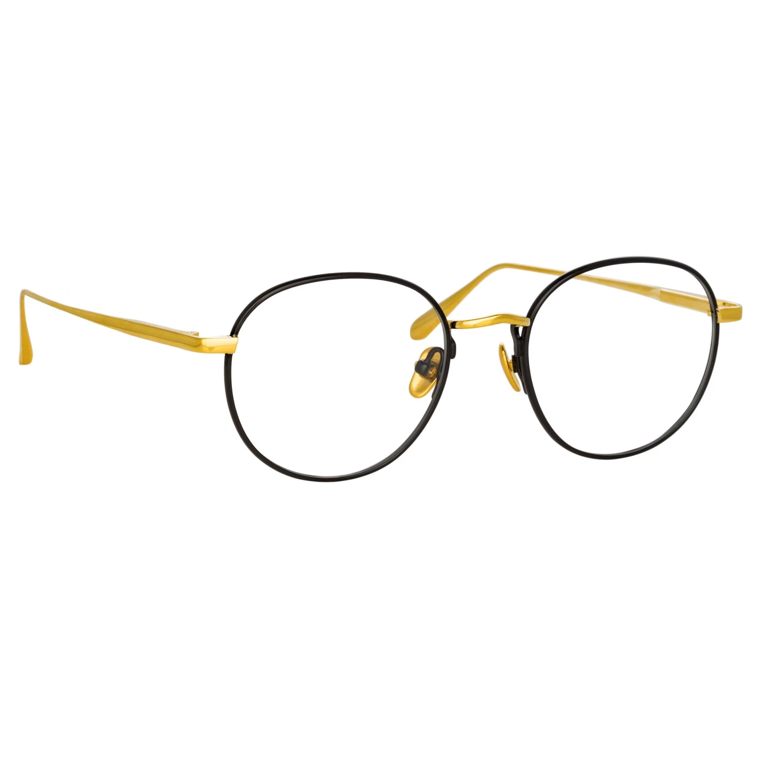 LINDA FARROW (U.K.) Anton Oval Optical Frame In Yellow Gold And Black Women's 3 LINDA FARROW (U.K.) Anton Oval Optical Frame In Yellow Gold And Black Women's
