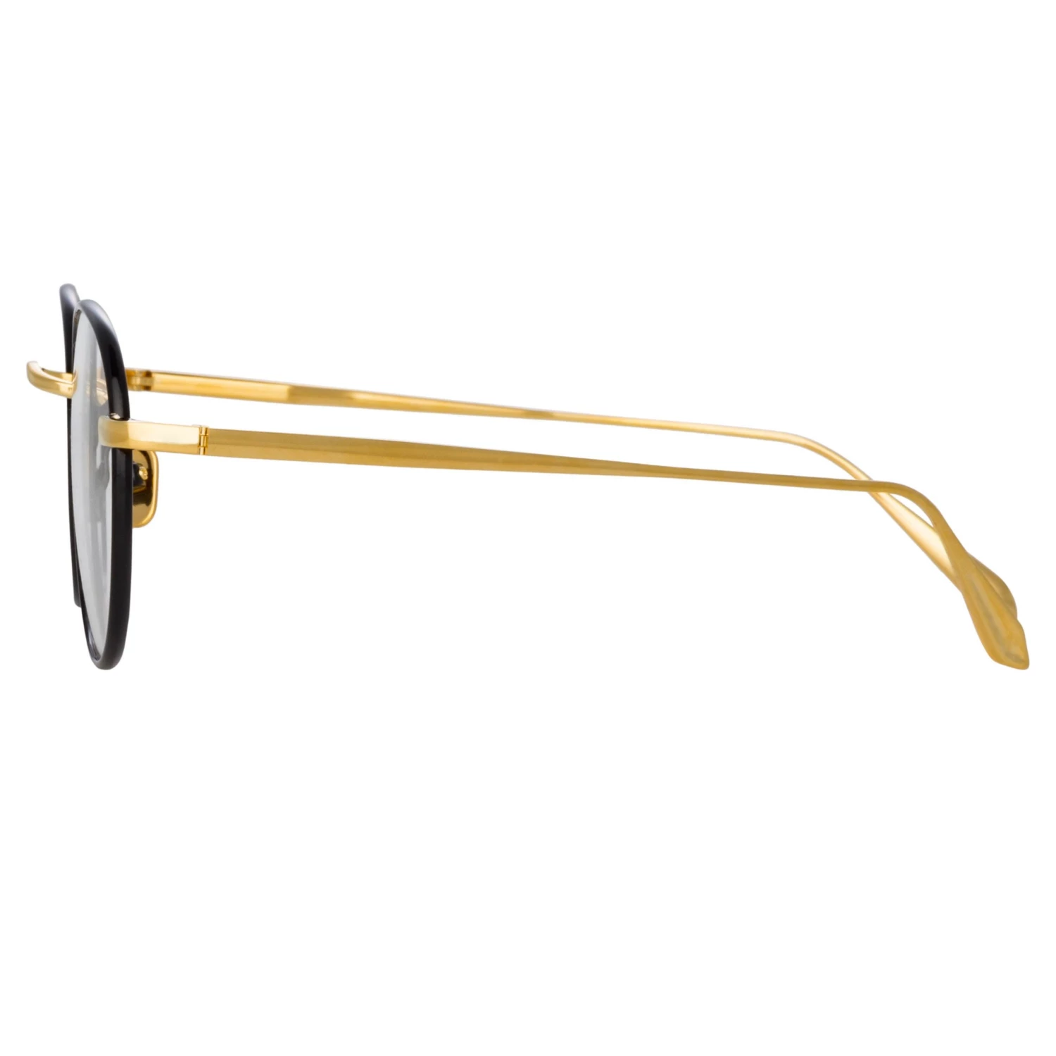 LINDA FARROW (U.K.) Anton Oval Optical Frame In Yellow Gold And Black Women's 4 LINDA FARROW (U.K.) Anton Oval Optical Frame In Yellow Gold And Black Women's