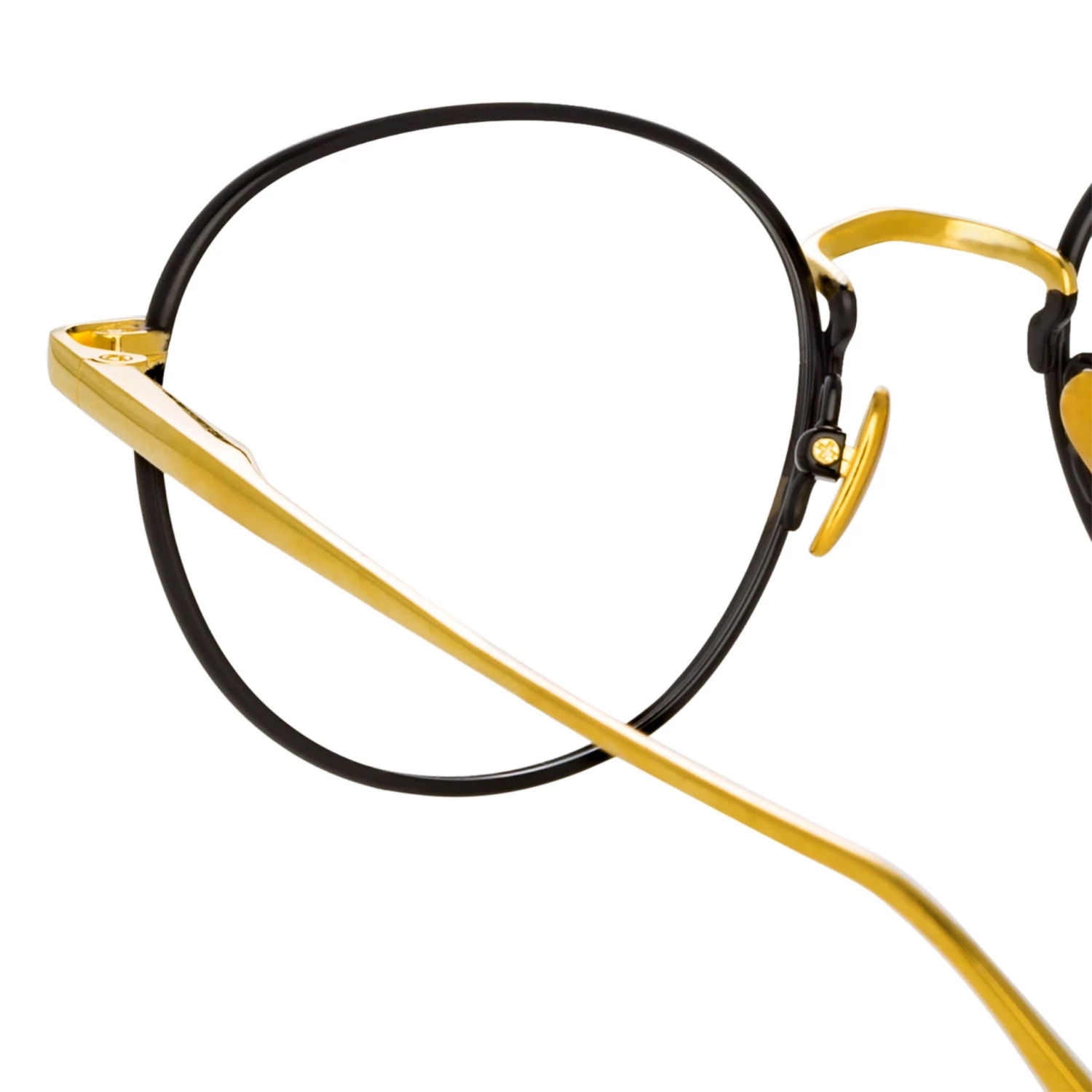 LINDA FARROW (U.K.) Anton Oval Optical Frame In Yellow Gold And Black Women's 5 LINDA FARROW (U.K.) Anton Oval Optical Frame In Yellow Gold And Black Women's