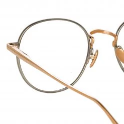 LINDA FARROW (U.K.) Anton Oval Optical Frame In Rose Gold And White Gold Women's