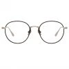 LINDA FARROW (U.K.) Women's Anton Oval Optical Frame In Light Gold And Brown