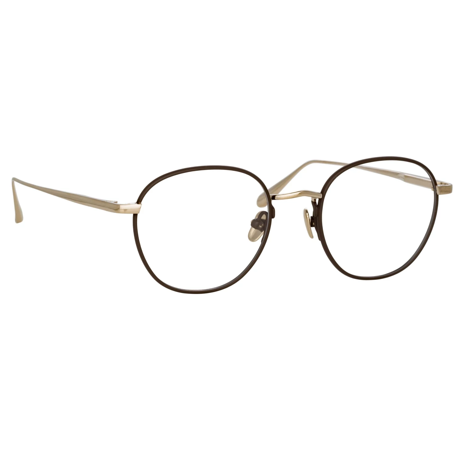 LINDA FARROW (U.K.) Women's Jules Oval Optical Frame In Light Gold And Brown 2 LINDA FARROW (U.K.) Women's Jules Oval Optical Frame In Light Gold And Brown