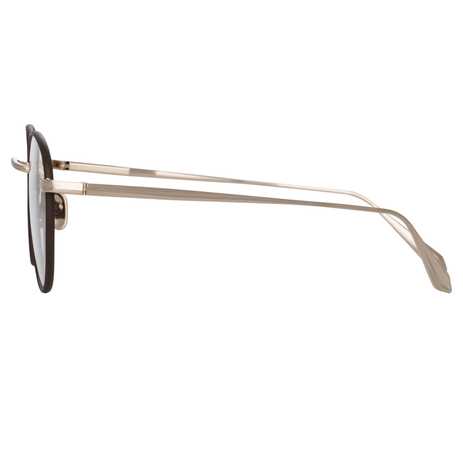 LINDA FARROW (U.K.) Women's Jules Oval Optical Frame In Light Gold And Brown 3 LINDA FARROW (U.K.) Women's Jules Oval Optical Frame In Light Gold And Brown