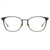 LINDA FARROW (U.K.) The LINDA FARROW Spring/Summer '22 Collection Xate Rectangular Optical Frame In Black And Yellow Gold