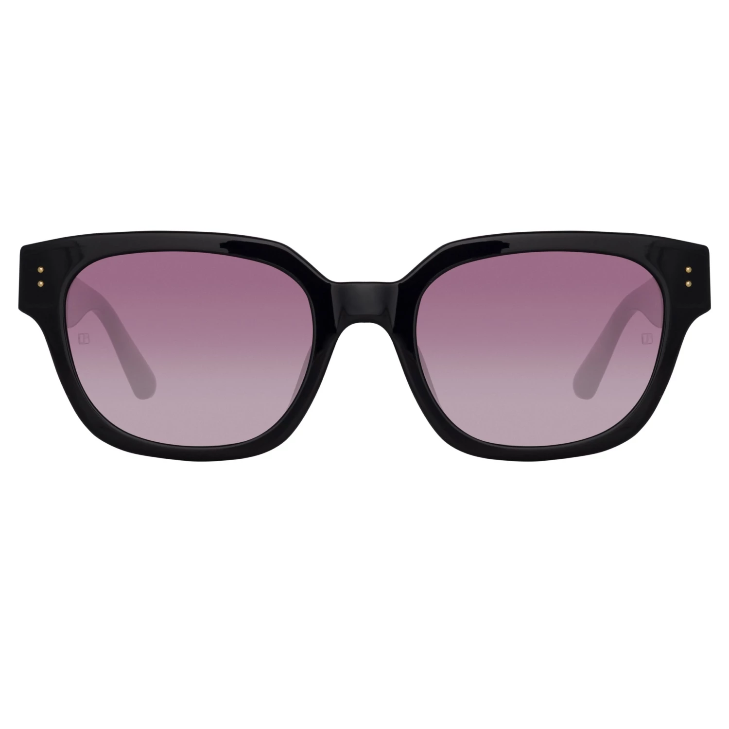 LINDA FARROW (U.K.) Deni D-Frame Sunglasses In Black And Plum Lenses 1 LINDA FARROW (U.K.) Deni D-Frame Sunglasses In Black And Plum Lenses