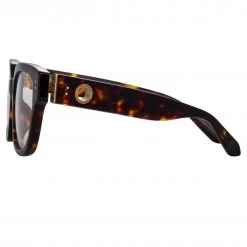 LINDA FARROW (U.K.) Deni Optical D-Frame In Tortoiseshell The LINDA FARROW Spring/Summer '22 Collection