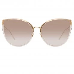 LINDA FARROW (U.K.) Women's Silvie Cat Eye Sunglasses In Ash And Mocha