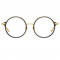 LINDA FARROW (U.K.) The LINDA FARROW Spring/Summer '22 Collection Bara Round Optical Frame In Black