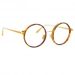LINDA FARROW (U.K.) Bara Round Optical Frame In Tortoiseshell