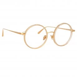 LINDA FARROW (U.K.) Bara Round Optical Frame In Ash 7 LINDA FARROW (U.K.) Bara Round Optical Frame In Ash