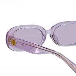 LINDA FARROW (U.K.) Women's Cara Oval Sunglasses In Lilac