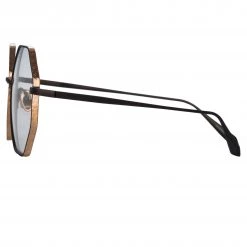 LINDA FARROW (U.K.) The LINDA FARROW Spring/Summer '22 Collection Lianas Hexagon Optical Frame In Black