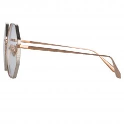 LINDA FARROW (U.K.) Lianas Hexagonal Optical Frame In Rose Gold The LINDA FARROW Spring/Summer '22 Collection