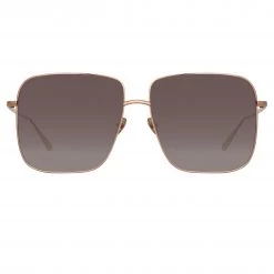 LINDA FARROW (U.K.) Women's Andoa Squared Sunglasses In Rose Gold