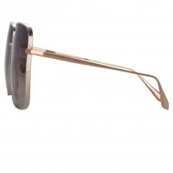 LINDA FARROW (U.K.) Women's Andoa Squared Sunglasses In Rose Gold