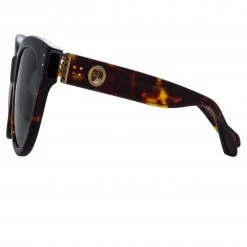 LINDA FARROW (U.K.) Madi Oversized Sunglasses In Tortoiseshell