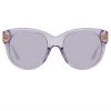LINDA FARROW (U.K.) Madi Oversized Sunglasses In Lilac Women's